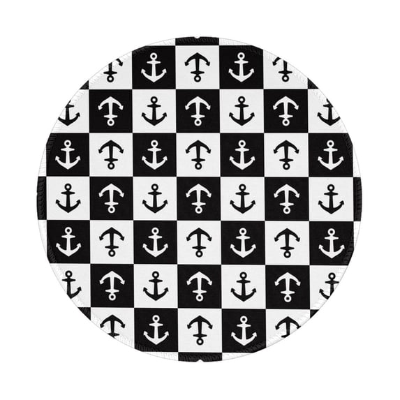 Disketp Nautical Anchors1 Small Mouse Pad 7.9x7.9 Inches,Washable Round Mousepad for Office Laptop Computer,Non-Slip Rubber Base Mouse Pads for Wireless Mouse