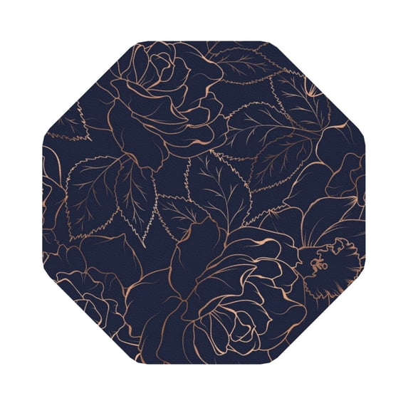Disketp Navy Dark Blue Funny Coasters,6 Pcs Leather Coasters With Holder, Perfect Housewarming Hostess Gifts,Protect Furniture From Water Marks Scratch And Damage