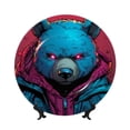 thumbnail image 1 of Disketp Neon Cyberpunk Blue Bear Ceramic Plate Dinner Plates Bone China Decorative Plates Art Ceramic Ornaments for Wall Hanging Decoration -7in, 1 of 6