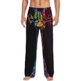 thumbnail image 1 of Disketp Neon Psychedelic Giraffe Men's Pajama Pants - Ultra Soft Fleece Sleep and Lounge Pants (Size: S-XXL)-, 1 of 6