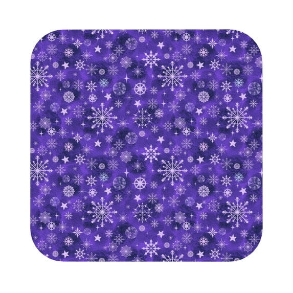 Disketp New Year Snowflakes Funny Coasters,6 Pcs Leather Coasters with Holder, Perfect Housewarming Hostess Gifts,Protect Furniture from Water Marks Scratch and Damage,Square
