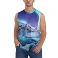 thumbnail image 1 of Disketp Night At Lake Aurora 1 Sleeveless Tshirts for Men, Muscle Shirts for Men Dry Fit Tank Top-Medium, 1 of 5