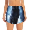 thumbnail image 1 of Disketp Night Scene of Wolves Print Women's Shorts Workout Shorts for Athletic Gym Running Shorts with Phone Pockets, 1 of 8