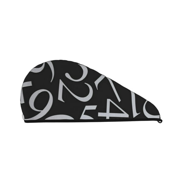 Disketp Numbers Microfiber Hair Towel Wrap,Hair Drying Towel With Button,Towel Turban,Head Towel To Dry Hair Quickly For Girls And Women