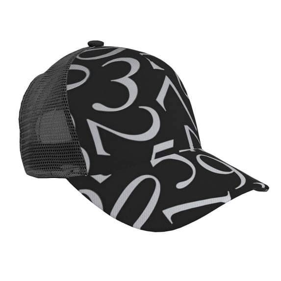 Disketp Numbers Print Trucker Hat Men Women - Mesh Baseball SnapBack Cap
