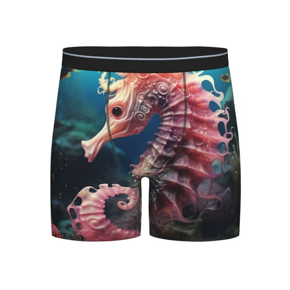 Disketp Ocean Seahorse Men's Boxer Briefs Men’s Underwear Boxer Briefs for Men