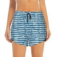 thumbnail image 1 of Disketp Ocean on Striped Print Women's Shorts Workout Shorts for Athletic Gym Running Shorts with Phone Pockets Small, 1 of 8