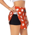 thumbnail image 1 of Disketp Orange And White Polka Dot1 Women's Shorts Workout Shorts for Athletic Gym Running Shorts with Phone Pockets-Small, 1 of 7