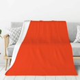 thumbnail image 1 of Disketp Orange Cozy Flannel Fleece Throw Blanket: Has a velvety texture for All Seasons - Perfect for Women, Men, & Kids"60"x50", 1 of 6