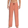thumbnail image 1 of Disketp Orange Gingham Men'S Pajama Pants - Ultra Soft Fleece Sleep And Lounge Pants (Size: S-Xxl), 1 of 9