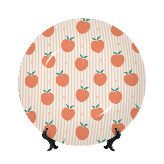 Disketp Orange Peach Ceramic Plate Dinner Plates Bone China Decorative Plates Art Ceramic Ornaments for Wall Hanging Decoration -6in