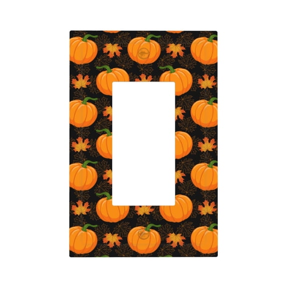 Disketp Orange Pumpkin And Autumn Maple Decorator Light Switch or Receptacle Outlet Wall Plate Decorator Wall Plate Child Safe Outlet Cover-Style U