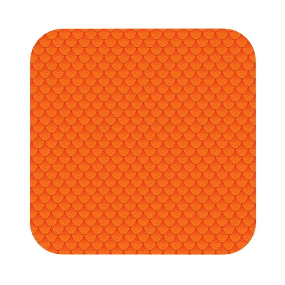 Disketp Orange Scales Funny Coasters,4 Pcs Leather Coasters With Holder, Perfect Housewarming Hostess Gifts,Protect Furniture From Water Marks Scratch And Damage