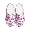 thumbnail image 1 of Disketp Orchids Flowers Women's Men's Slippers Plush Slip-On House Slipper for Winter Indoor Soft Cushion Non-slip Fluffy Slides Slippers-35/36, 1 of 7