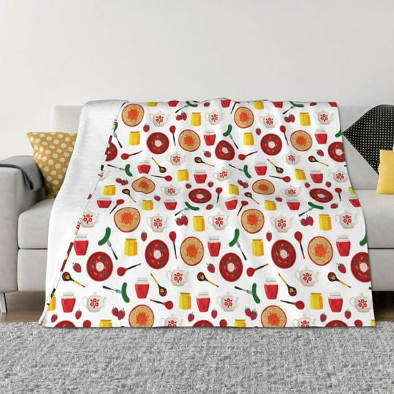 Disketp Oriental Cuisine Flannel Blankets - Thick and Warm Blanket for Winter, Soft Fuzzy Plush King Blanket for All Seasons40"x30"