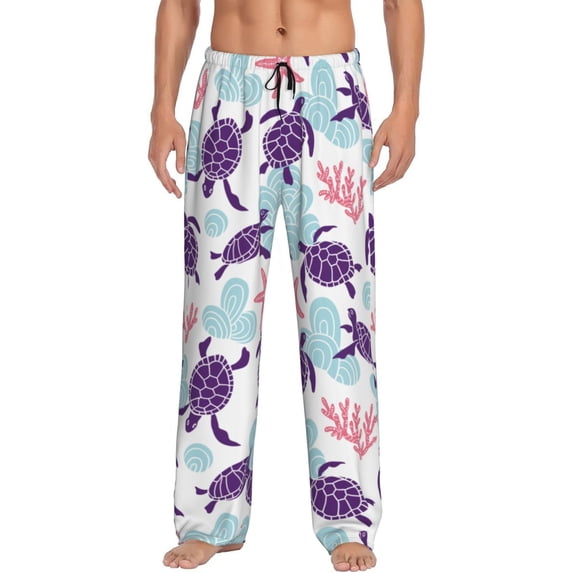 Disketp Ornamental Turtles Men'S Pajama Pants - Ultra Soft Fleece Sleep And Lounge Pants (Size: S-Xxl)