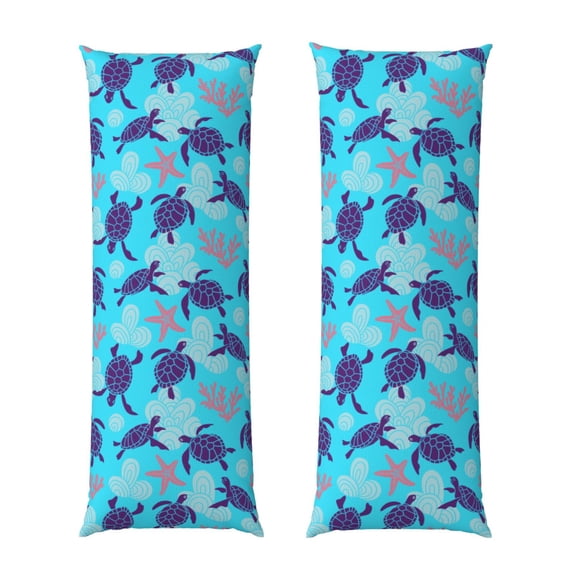Disketp Ornamental Turtles Print Body Pillow Cover - Super Soft 20x54 Body Pillow Case,Long Side Hidden Zipper