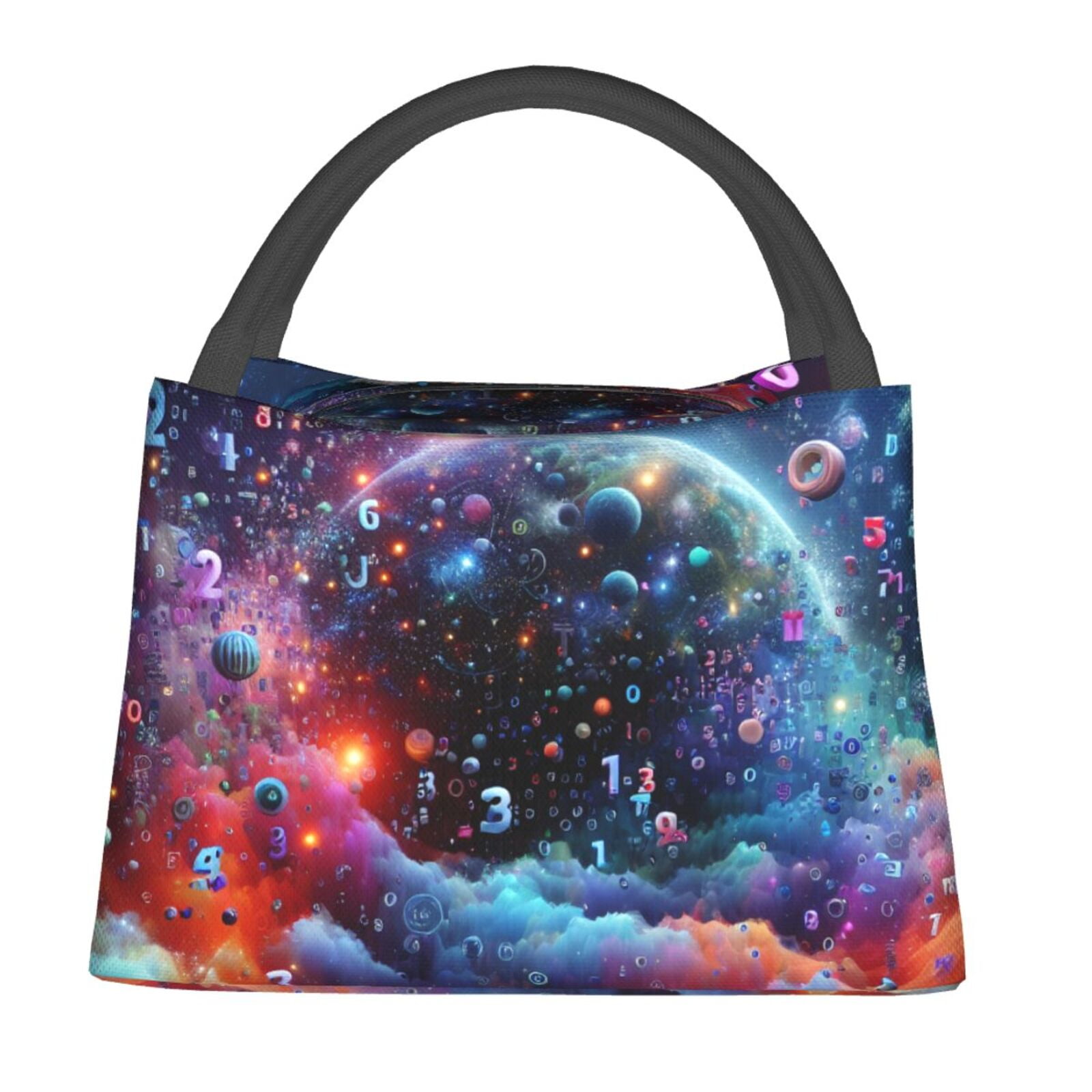 Disketp Outer Space Floating Numbers And Letters Insulated Bags ...
