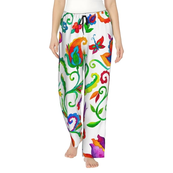 Disketp Paisley Print Women'S Comfy Pajama Pants Casual Drawstring Palazzo Lounge Wide Leg Pants