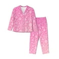 thumbnail image 1 of Disketp Pajamas Set Long Sleeve Sleepwear Womens Button Down Nightwear Pj Sets-Breast Cancer Pink Ribbons Awareness, 1 of 9