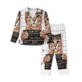 thumbnail image 1 of Disketp Pajamas Set Long Sleeve Sleepwear Womens Button Down Nightwear Pj Sets-Cat Holding Mugshot Sign, 1 of 9