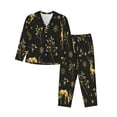 thumbnail image 1 of Disketp Pajamas Set Long Sleeve Sleepwear Womens Button Down Nightwear Pj Sets-Christmas Gold Deers1, 1 of 9