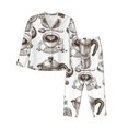 thumbnail image 1 of Disketp Pajamas Set Long Sleeve Sleepwear Womens Button Down Nightwear Pj Sets-Coffee And Desserts, 1 of 9