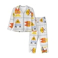 thumbnail image 1 of Disketp Pajamas Set Long Sleeve Sleepwear Womens Button Down Nightwear Pj Sets-Construction Signs, 1 of 9