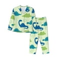 thumbnail image 1 of Disketp Pajamas Set Long Sleeve Sleepwear Womens Button Down Nightwear Pj Sets-Cute Dinosaur Blue Green, 1 of 9