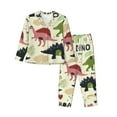 thumbnail image 1 of Disketp Pajamas Set Long Sleeve Sleepwear Womens Button Down Nightwear Pj Sets-Cute Dinosaurs, 1 of 9