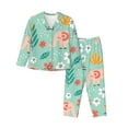 thumbnail image 1 of Disketp Pajamas Set Long Sleeve Sleepwear Womens Button Down Nightwear Pj Sets-Elephant And Flowers, 1 of 9