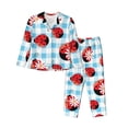thumbnail image 1 of Disketp Pajamas Set Long Sleeve Sleepwear Womens Button Down Nightwear Pj Sets-Flowers And Lady Bugs, 1 of 9