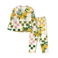 thumbnail image 1 of Disketp Pajamas Set Long Sleeve Sleepwear Womens Button Down Nightwear Pj Sets-Fruit, 1 of 9