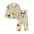 thumbnail image 1 of Disketp Pajamas Set Long Sleeve Sleepwear Womens Button Down Nightwear Pj Sets-Gnomes Bees And Sunflowers, 1 of 9