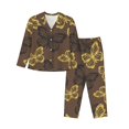 thumbnail image 1 of Disketp Pajamas Set Long Sleeve Sleepwear Womens Button Down Nightwear Pj Sets-Golden Glitter Butterflies, 1 of 9