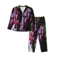 thumbnail image 1 of Disketp Pajamas Set Long Sleeve Sleepwear Womens Button Down Nightwear Pj Sets-Grape, 1 of 9