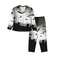 thumbnail image 1 of Disketp Pajamas Set Long Sleeve Sleepwear Womens Button Down Nightwear Pj Sets-Happy Halloween 9, 1 of 9