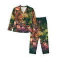 thumbnail image 1 of Disketp Pajamas Set Long Sleeve Sleepwear Womens Button Down Nightwear Pj Sets-Mandala, 1 of 9