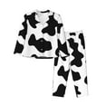 thumbnail image 1 of Disketp Pajamas Set Long Sleeve Sleepwear Womens Button Down Nightwear Pj Sets-Milk Cow, 1 of 9