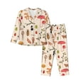 thumbnail image 1 of Disketp Pajamas Set Long Sleeve Sleepwear Womens Button Down Nightwear Pj Sets-Retro Autum Mushrooms, 1 of 9