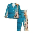 thumbnail image 1 of Disketp Pajamas Set Long Sleeve Sleepwear Womens Button Down Nightwear Pj Sets-Shells And Starfish, 1 of 9