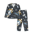 thumbnail image 1 of Disketp Pajamas Set Long Sleeve Sleepwear Womens Button Down Nightwear Pj Sets-Space Cars, 1 of 9