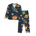 thumbnail image 1 of Disketp Pajamas Set Long Sleeve Sleepwear Womens Button Down Nightwear Pj Sets-Space, 1 of 9