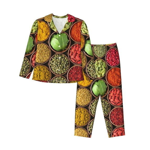 Disketp Pajamas Set Long Sleeve Sleepwear Womens Button Down Nightwear Pj Sets-Spices And Herbs