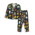 thumbnail image 1 of Disketp Pajamas Set Long Sleeve Sleepwear Womens Button Down Nightwear Pj Sets-Teeth, 1 of 9