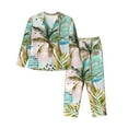 thumbnail image 1 of Disketp Pajamas Set Long Sleeve Sleepwear Womens Button Down Nightwear Pj Sets-Watercolor Palm Tree, 1 of 9