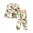 thumbnail image 1 of Disketp Pajamas Set Long Sleeve Sleepwear Womens Button Down Nightwear Pj Sets-Wild Exotic Birds And Flowers, 1 of 9