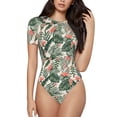 thumbnail image 1 of Disketp Palm Trees and Tropical for Women's Short-Sleeved Onesie Fit Top T-Shirt Round Neck Basic Casual T-shirt Bodysuits-Large, 1 of 7