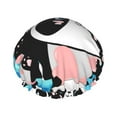 thumbnail image 1 of Disketp Panda Cute Pink Hearts Shower Caps,Reusable Shower Cap For Women, Double Layer Waterproof Hair Cap, Large Size For All Hair Lengths,For Girls Spa Home Salon Use, 1 of 9