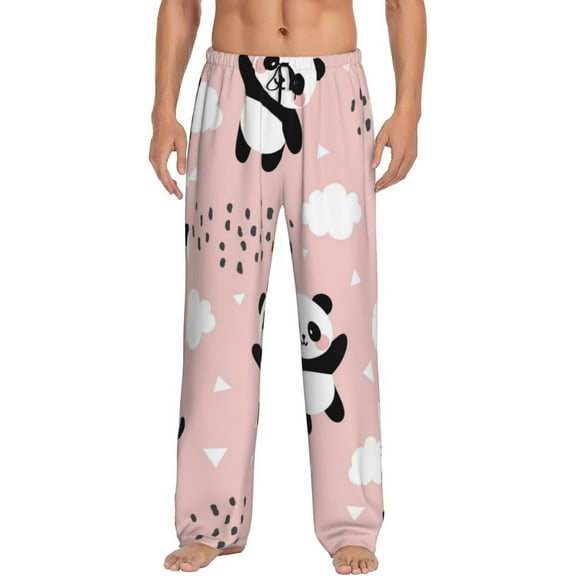 Disketp Panda Flying In The Sky Men'S Pajama Pants - Ultra Soft Fleece Sleep And Lounge Pants (Size: S-Xxl)